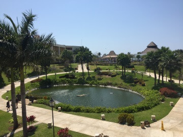 The gardens in the center of the hotel
