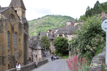  View of the church and the village of Conques