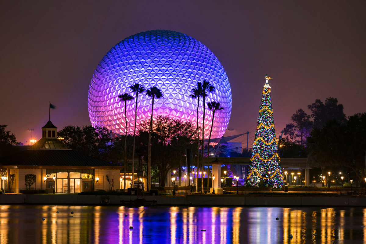 Spaceship Earth during Christmas Time