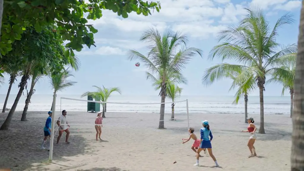 A volleyball game at Barcelo Montelimar Nicaragua with Voyages Aqua Terra