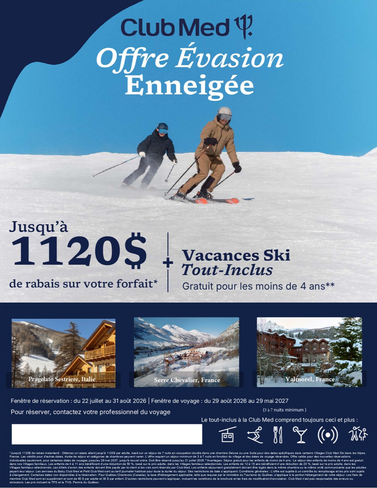 Promotion Club Med Offre Évasion Enneigée Vacances Ski tout inclus avec Voyages Aquaterra Promotion Club Med Offre Évasion Enneigée Vacances Ski tout inclus avec Voyages Aquaterra