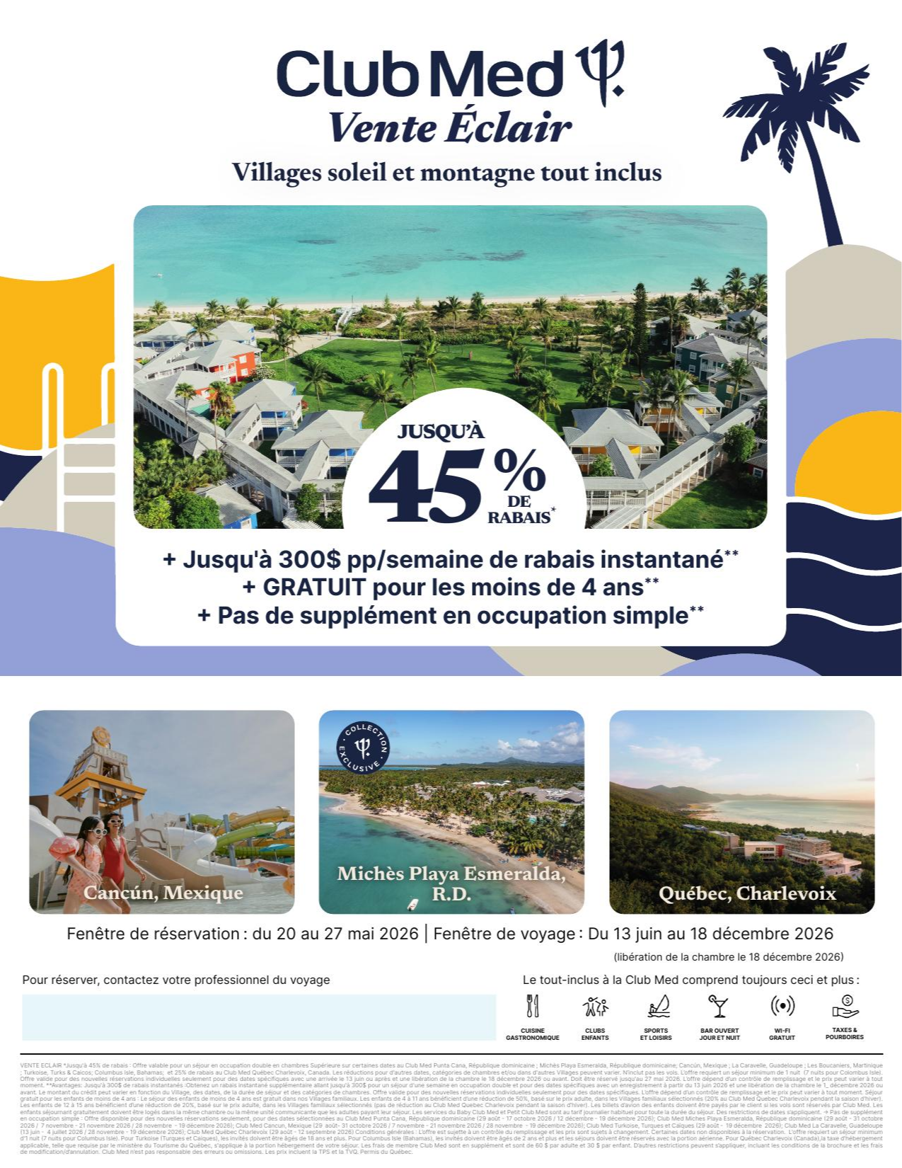 Promotion Vacances Club Med Vente Éclair avec Voyages Aqua Terra Promotion Vacances Club Med Vente Éclair avec Voyages Aqua Terra