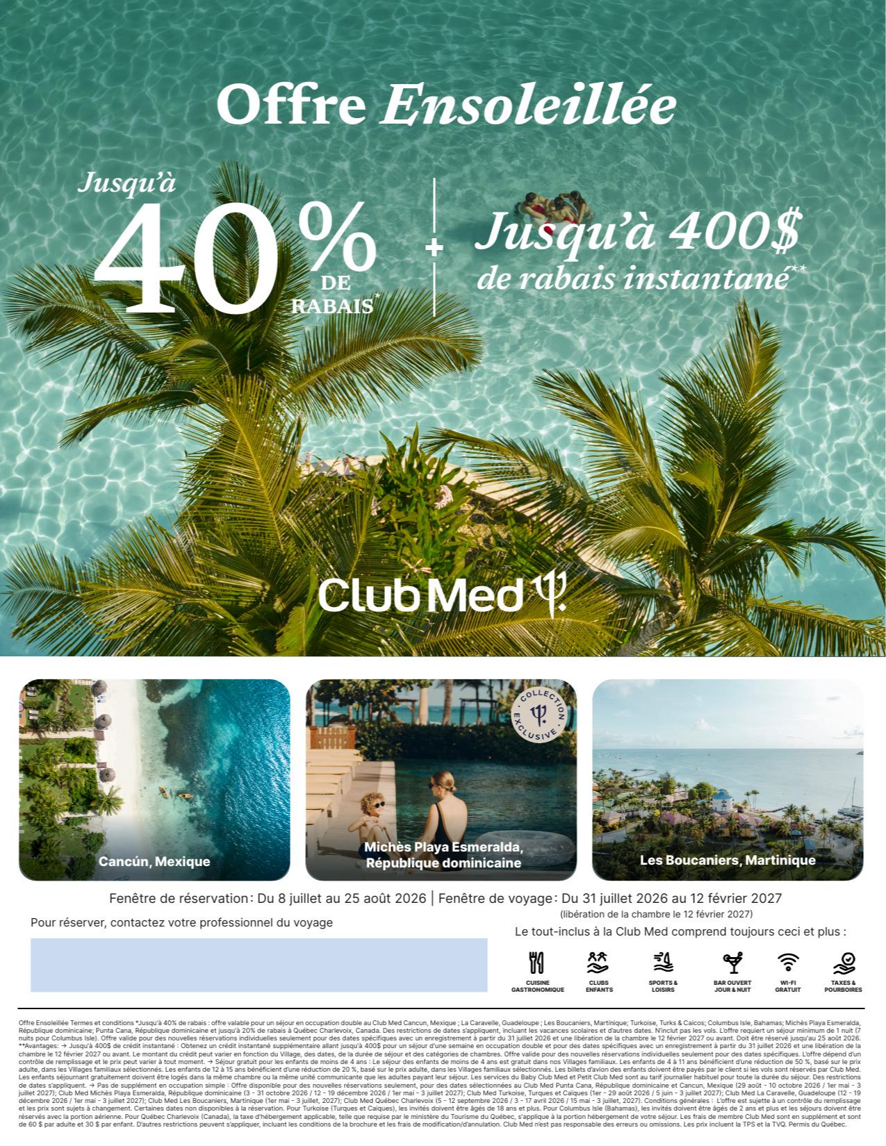 Promotion Vacances Club Med Offre Ensoleillée jusqu'à 40% avec Voyages Aqua Terra Promotion Vacances Club Med Offre Ensoleillée jusqu'à 40% avec Voyages Aqua Terra