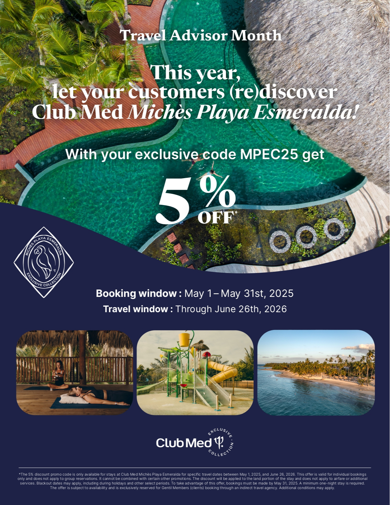 Club Med Promotions 5% off at Club Med Michès Playa Esmeralda with Aqua Terra Travel
