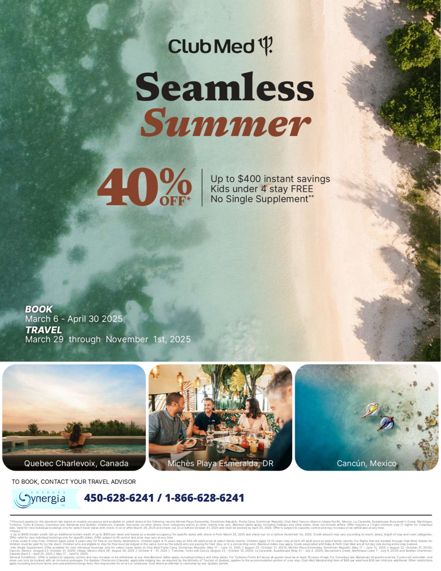 Club Med Promotions Seamless Summer 40% off with Aqua Terra Travel