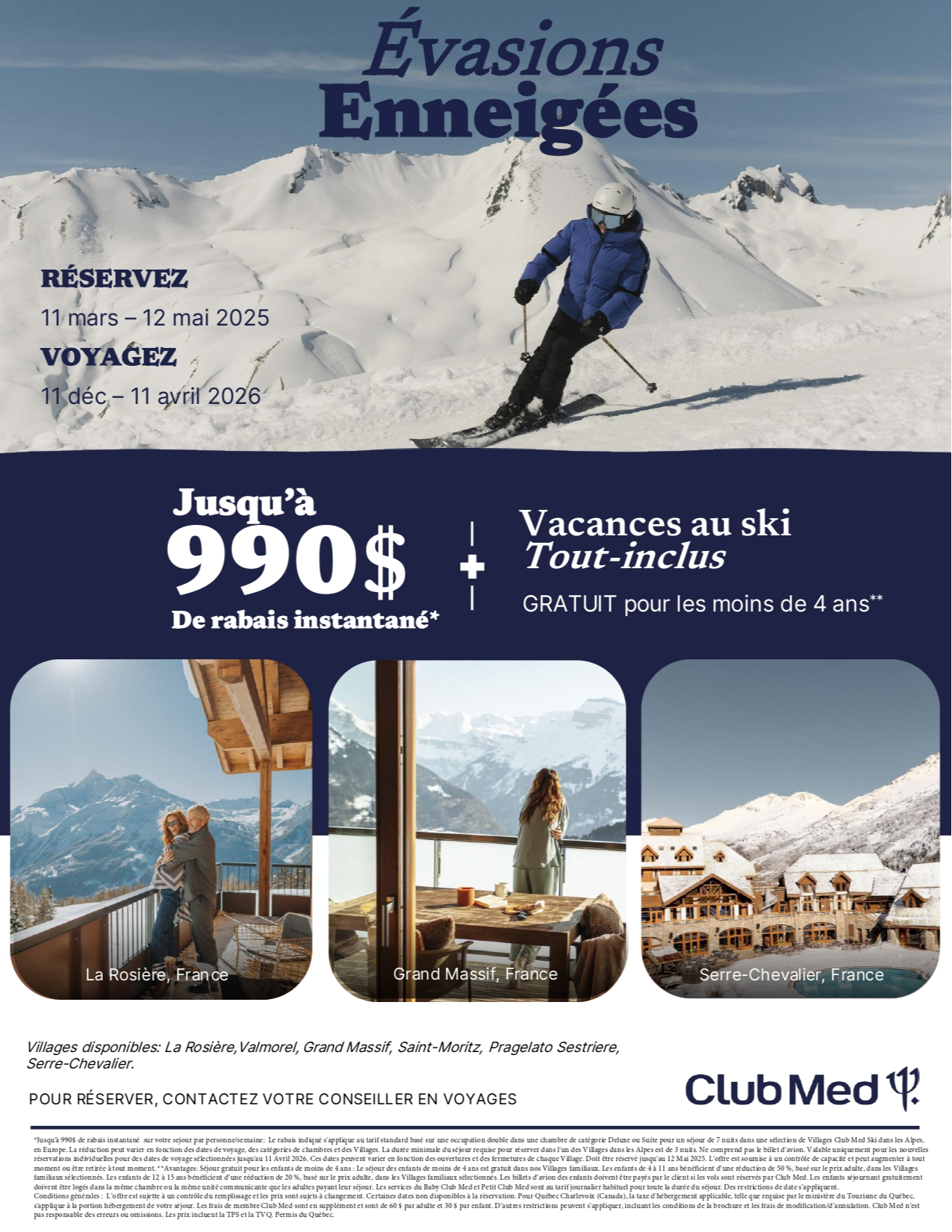Promotions Club Med Évasions Enneigées avec Voyages Aqua Terra