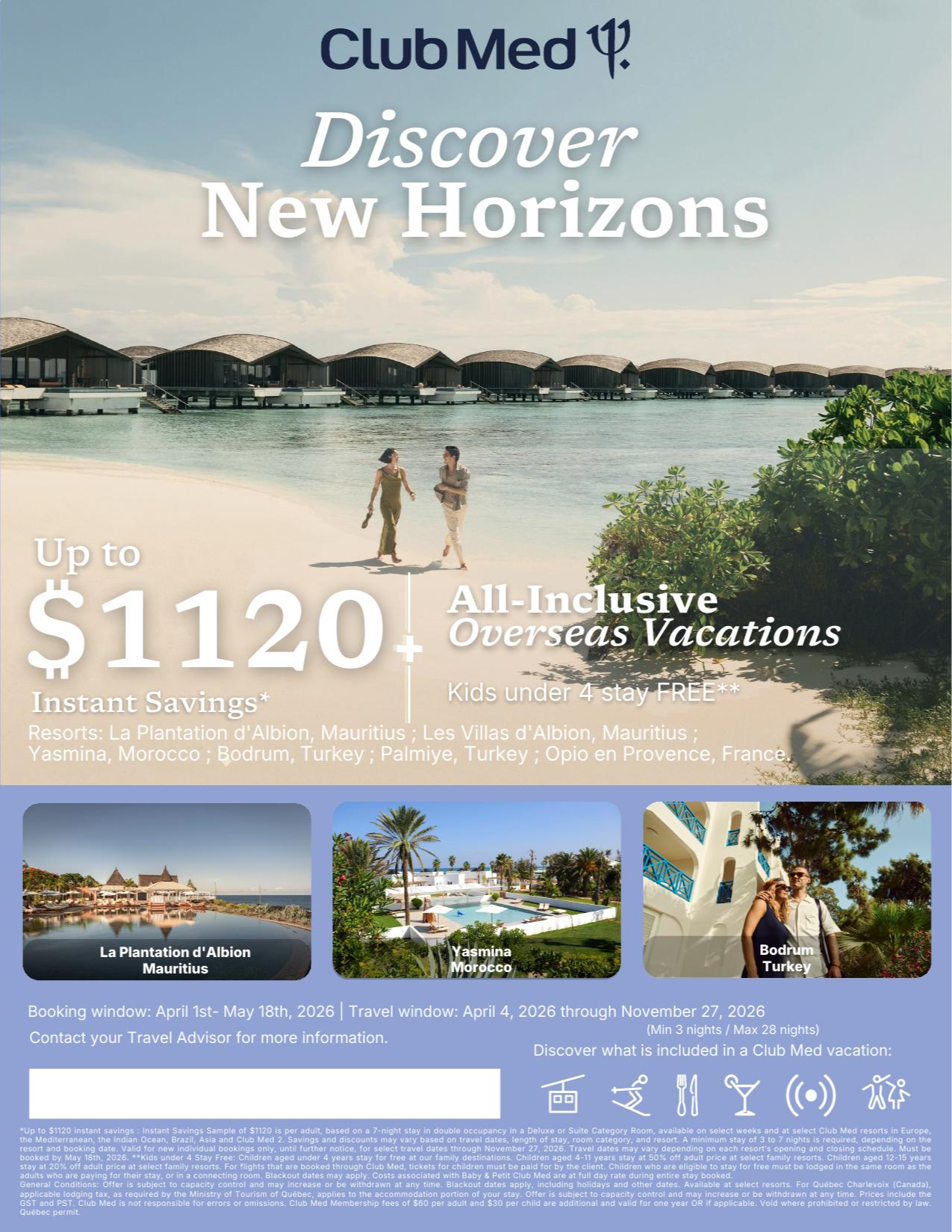Club med Promotion discover new horizons with Voyages Aqua Terra