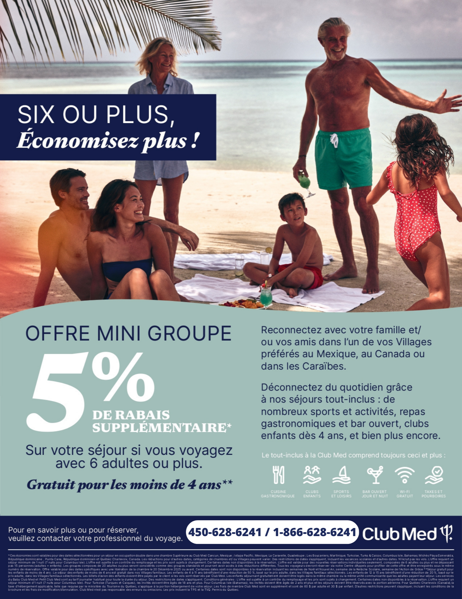 Club Med - Offre Mini Groupe - 5% de rabais supplémentaire*