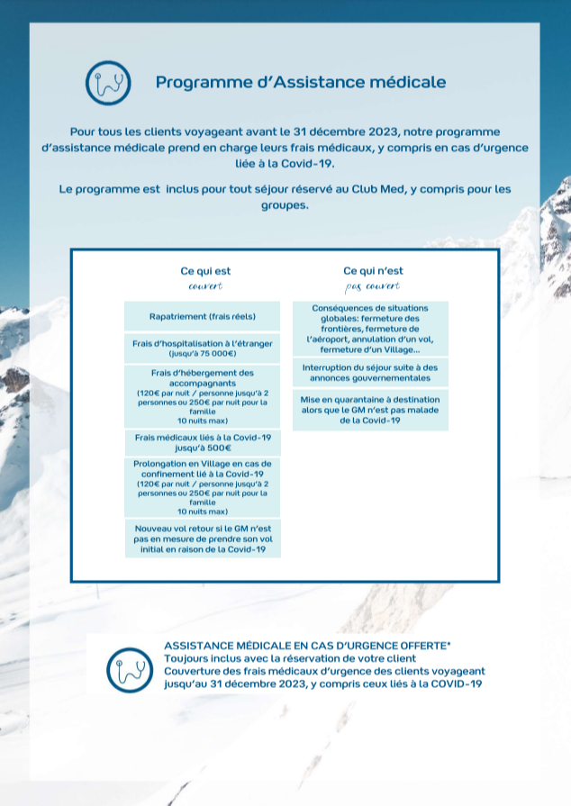 Programme d'assistance médicale Club Med