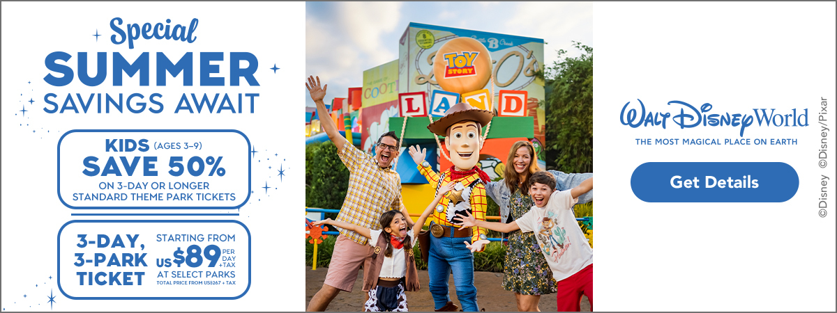 Walt Disney World Resort 4-Day, 4-Park Magic Ticket from US$99 per day, + tax