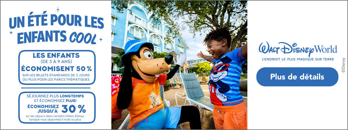 Walt Disney World Resort Billet 4 parcs magiques de 4 jours a partir de 99$ US par jour + taxes