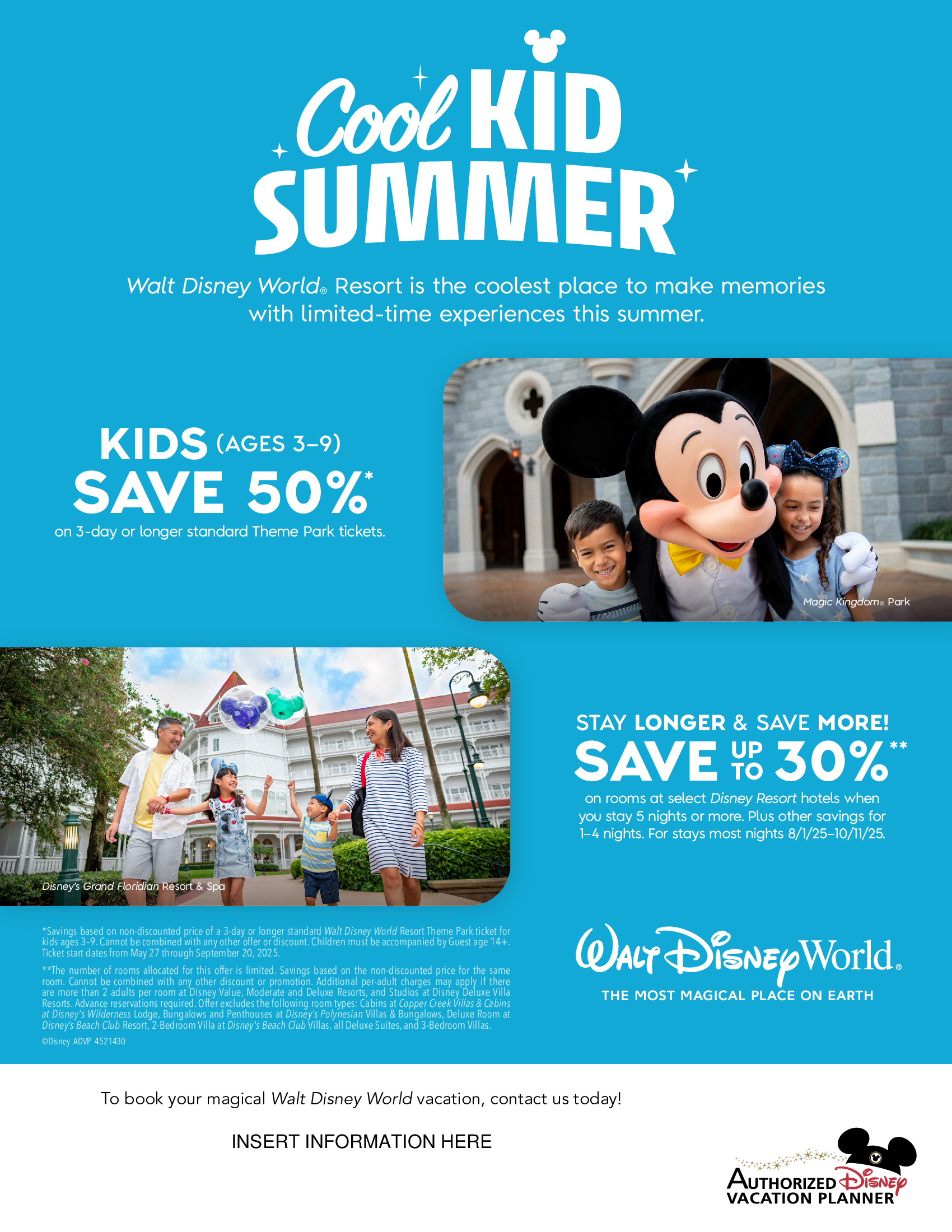 Walt Disney World Resort en Floride Cool Kid Summer Kids Save 50%