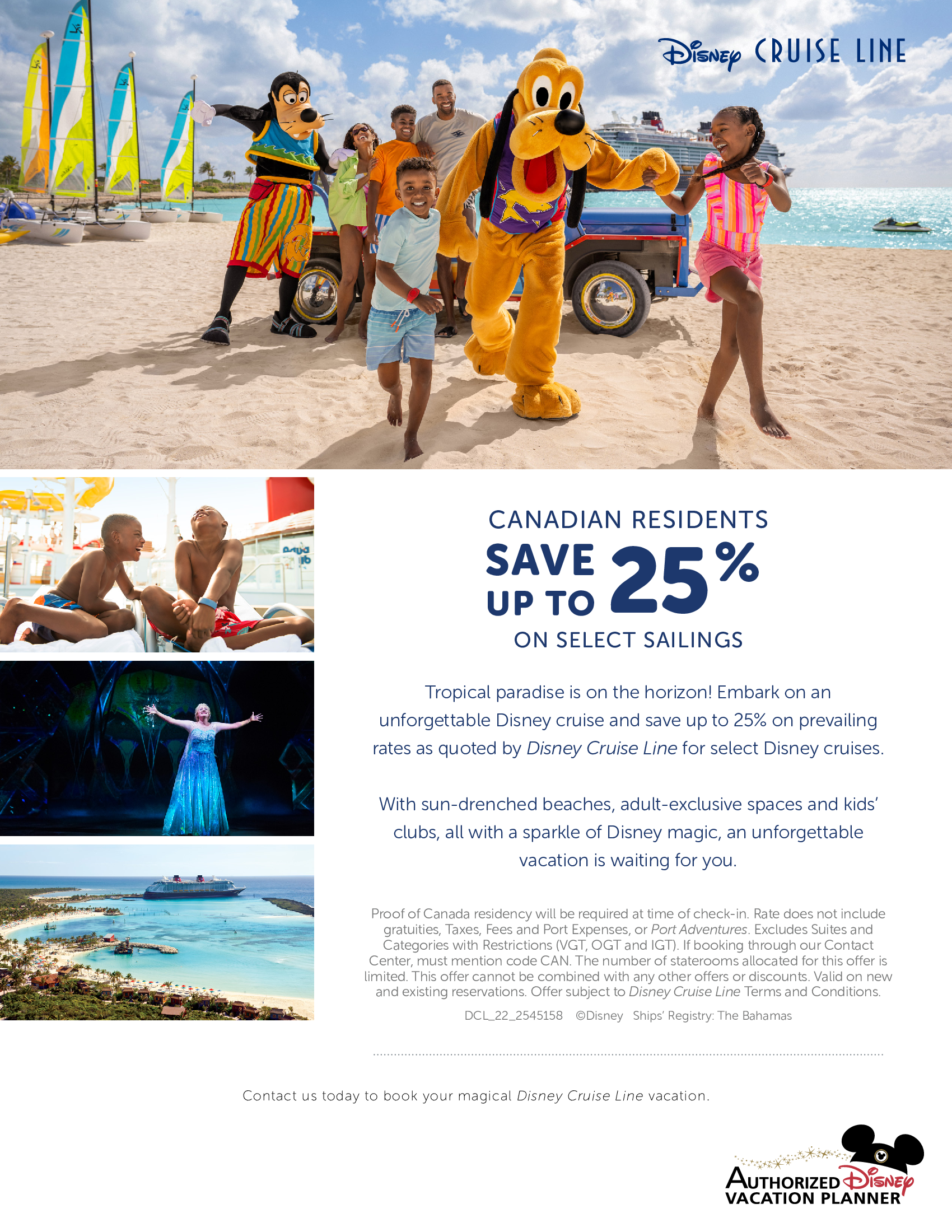 Canadian Residents - Save up to 25% on select Disney Cruise Line sailings
