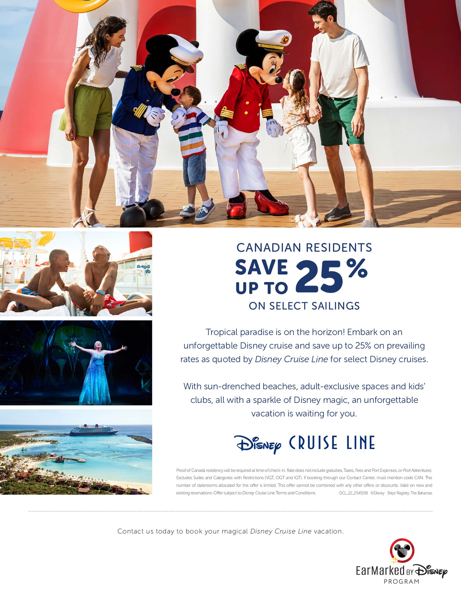 Canadian Residents - Save up to 25% on select Disney Cruise Line sailings Canadian Residents - Save up to 25% on select Disney Cruise Line sailings
