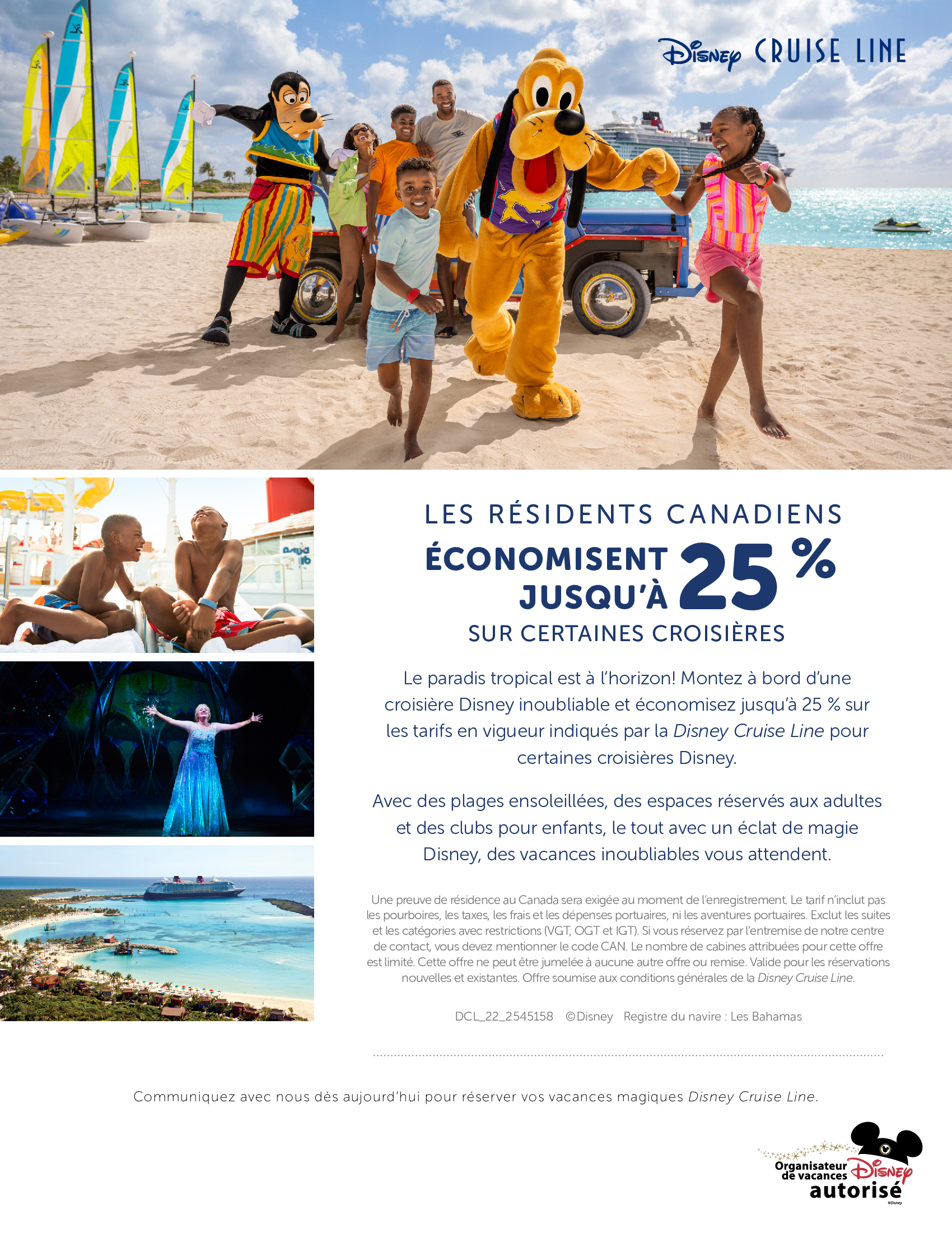 Résidents Canadiens - Économisez jusqu'à 25% sur certaines croisières Disney Cruise Line
