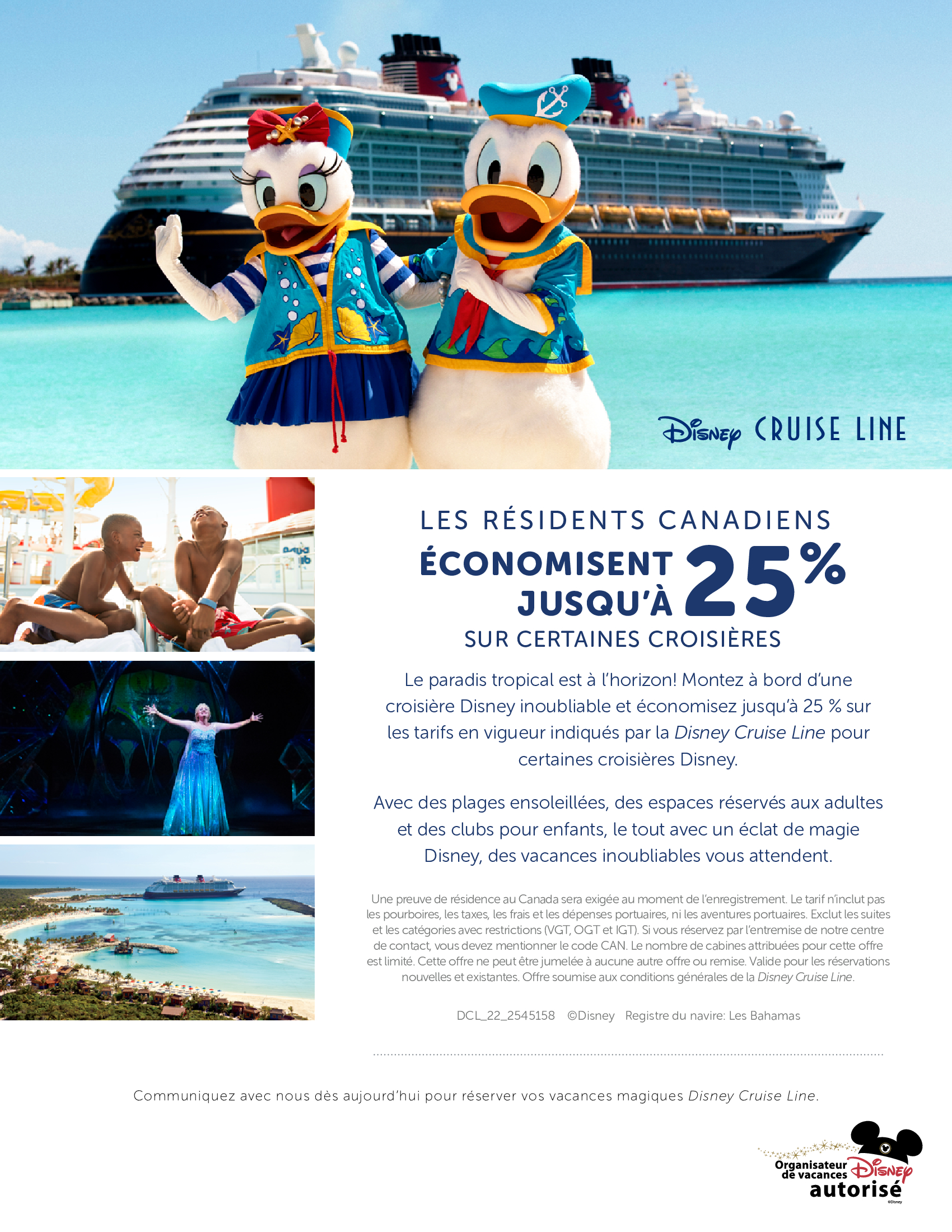 Résidents Canadiens - Économisez jusqu'à 25% sur certaines croisières Disney Cruise Line