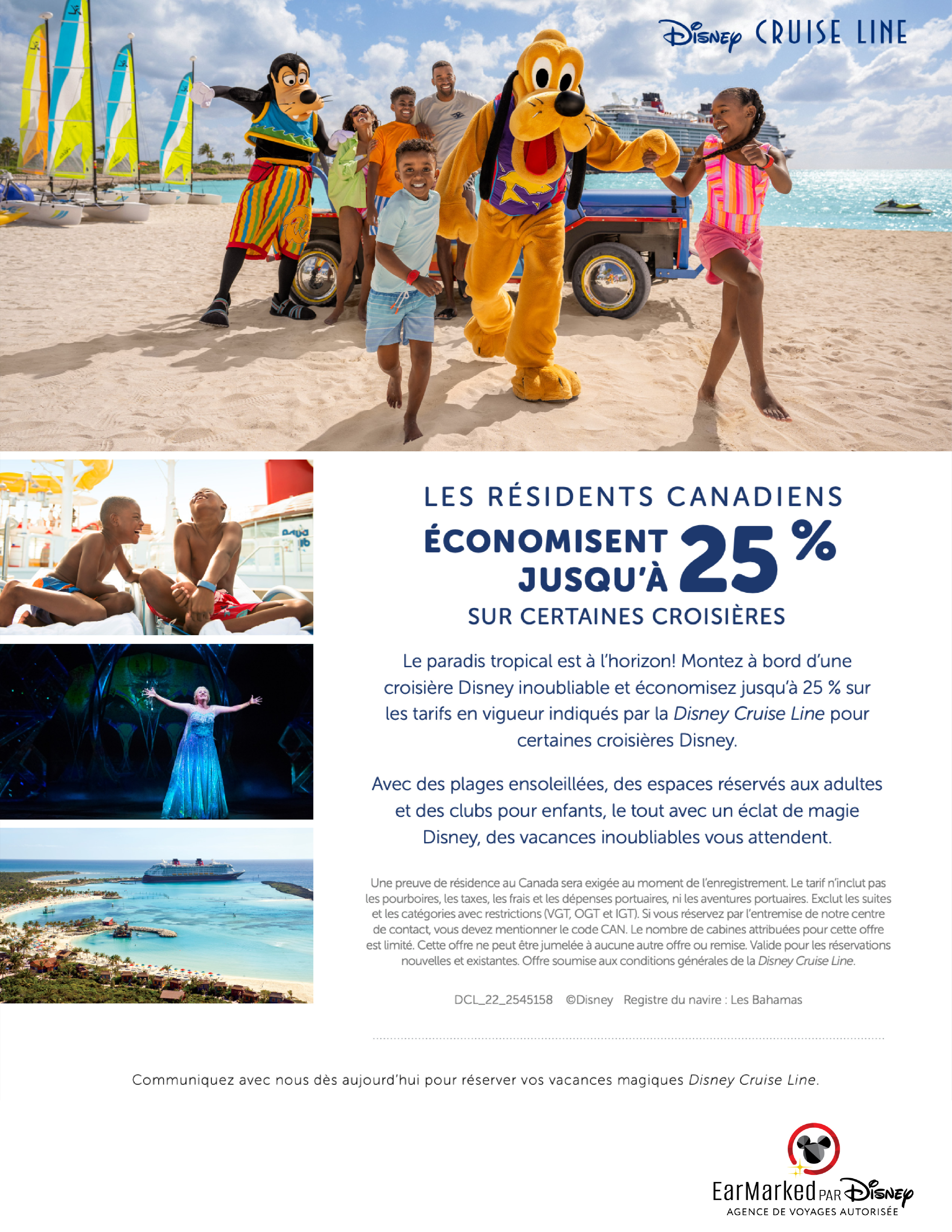 Résidents Canadiens - Économisez jusqu'à 25% sur certaines croisières Disney Cruise Line