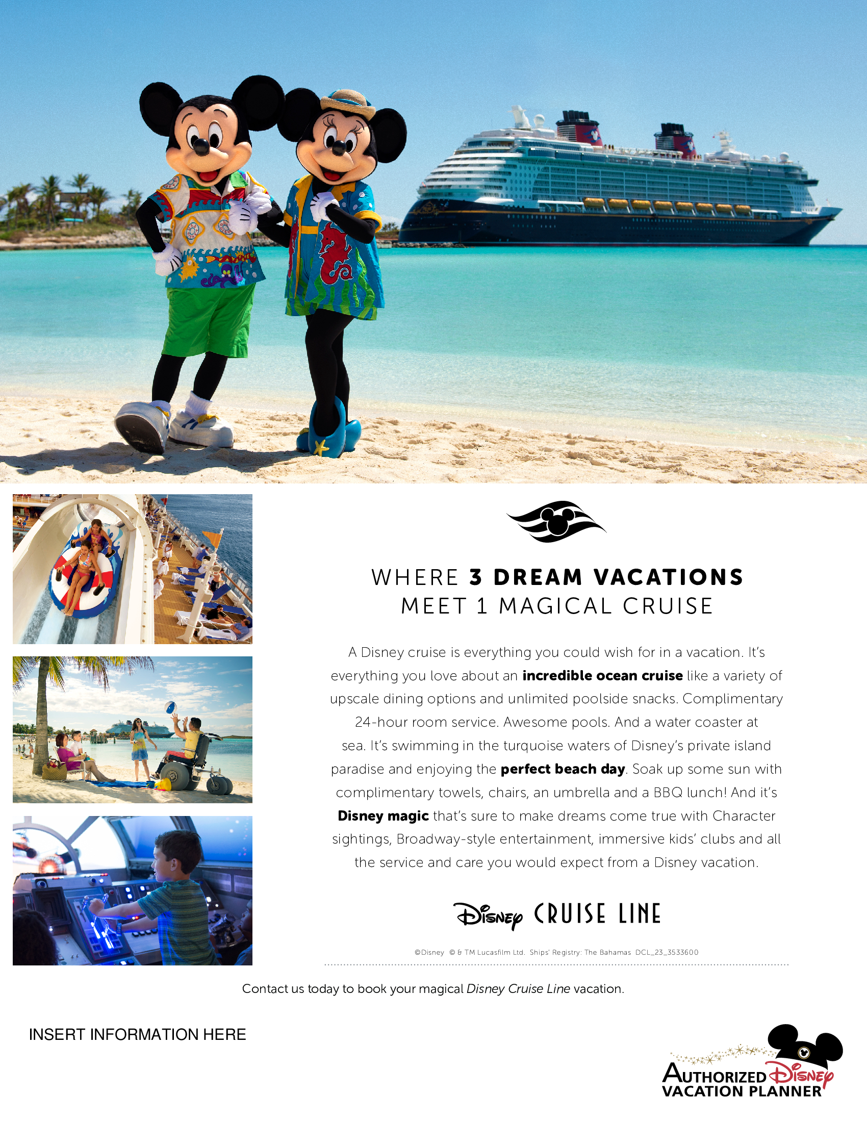 Disney Cruise Line - Where 3 dream vacations meet 1 magical cruise