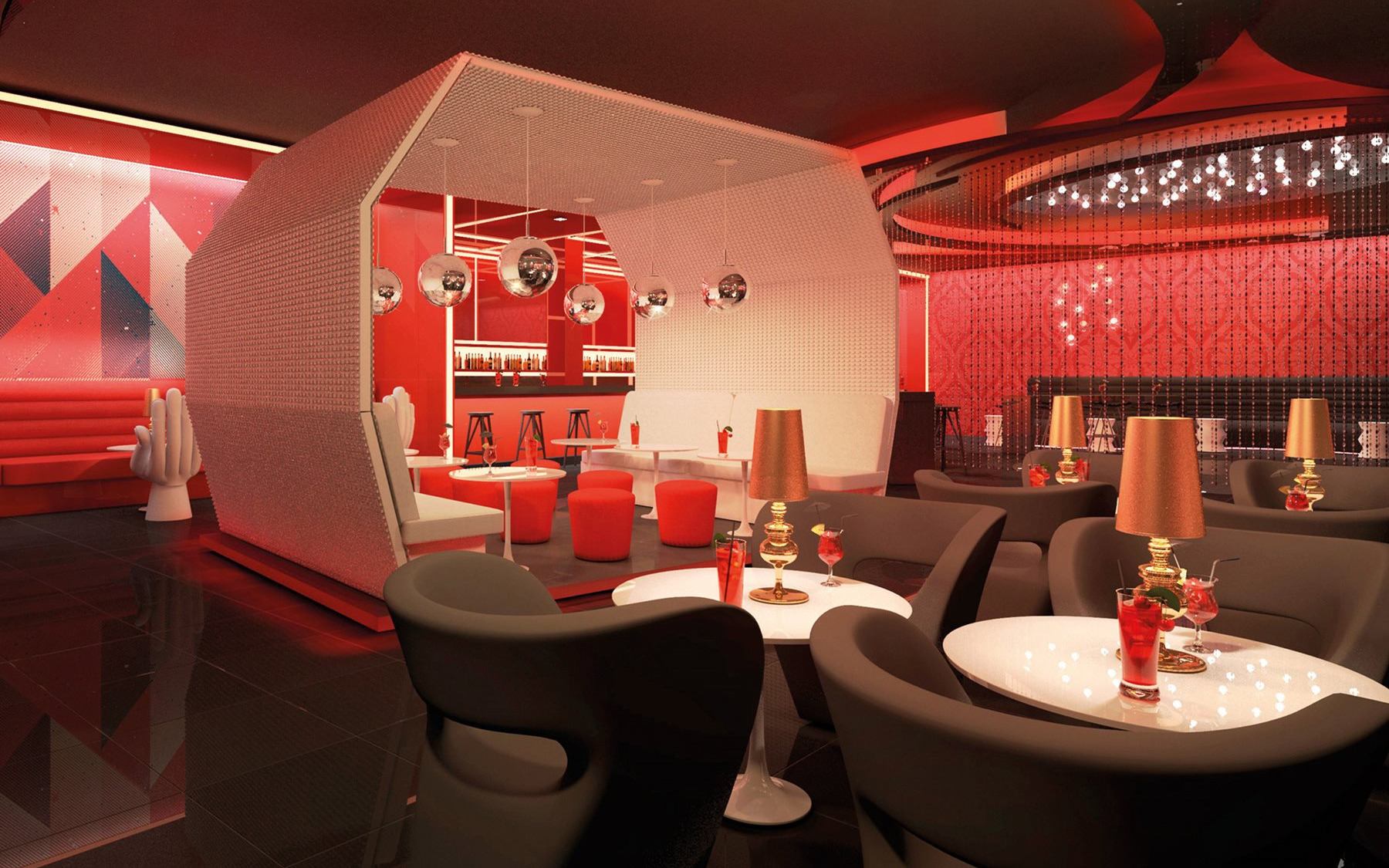 Red lounge bar