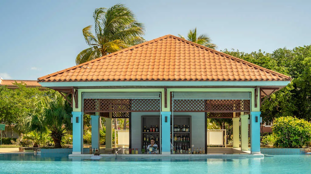 A bar at pool level at Resonance Blu Varadero Cuba with Voyages Aqua Terra A bar at pool level at Resonance Blu Varadero Cuba with Voyages Aqua Terra