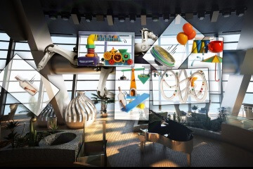 Les six panneaux avec bras robotisés vous en feront voir de toutes les couleurs Les six panneaux avec bras robotisés vous en feront voir de toutes les couleurs
