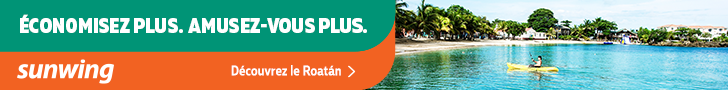 Voyages Aqua Terra pour vos Vacances au Roatan Honduras avec Sunwing