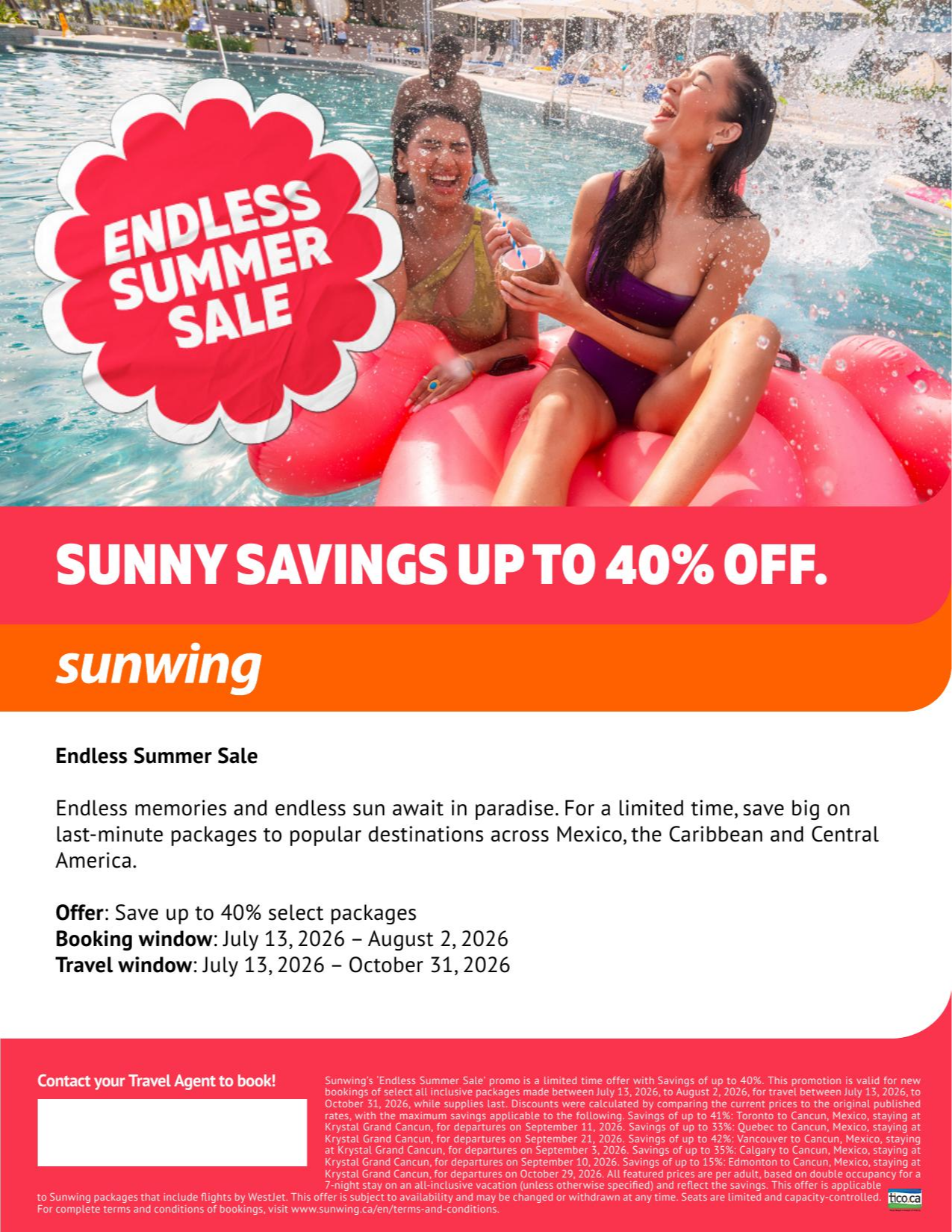 Sunwing Promotion endless summer sale with Voyages Aquaterra Sunwing Promotion endless summer sale with Voyages Aquaterra