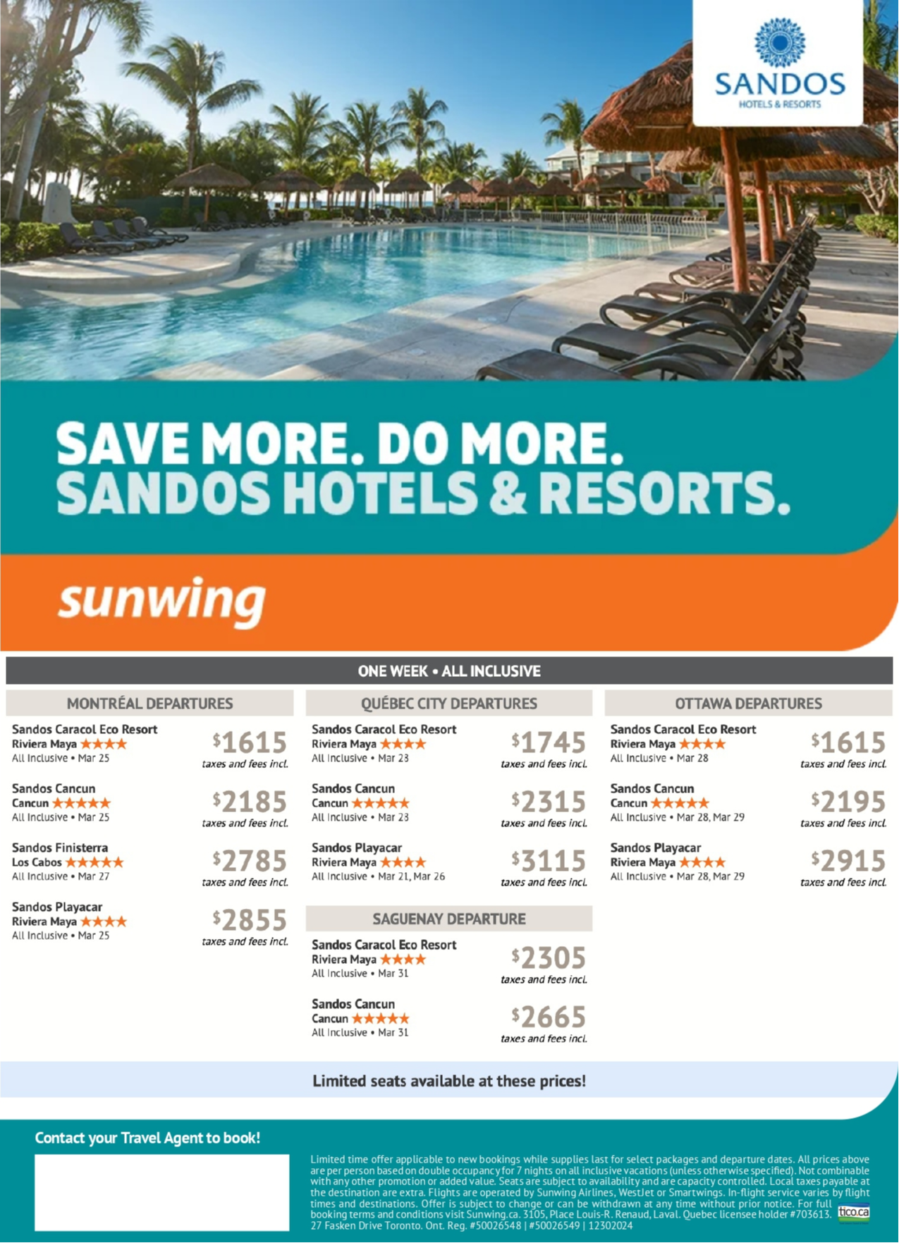 Sunwing - Save More. Cancun is waiting for you!