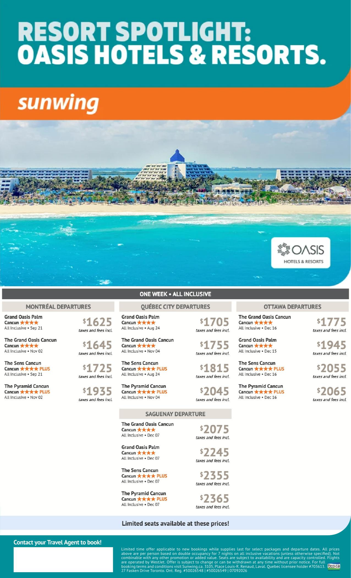 Sunwing Promotion Resort Spotlight : Oasis Hotels & Resorts with Voyages AquaTerra Sunwing Promotion Resort Spotlight : Oasis Hotels & Resorts with Voyages AquaTerra