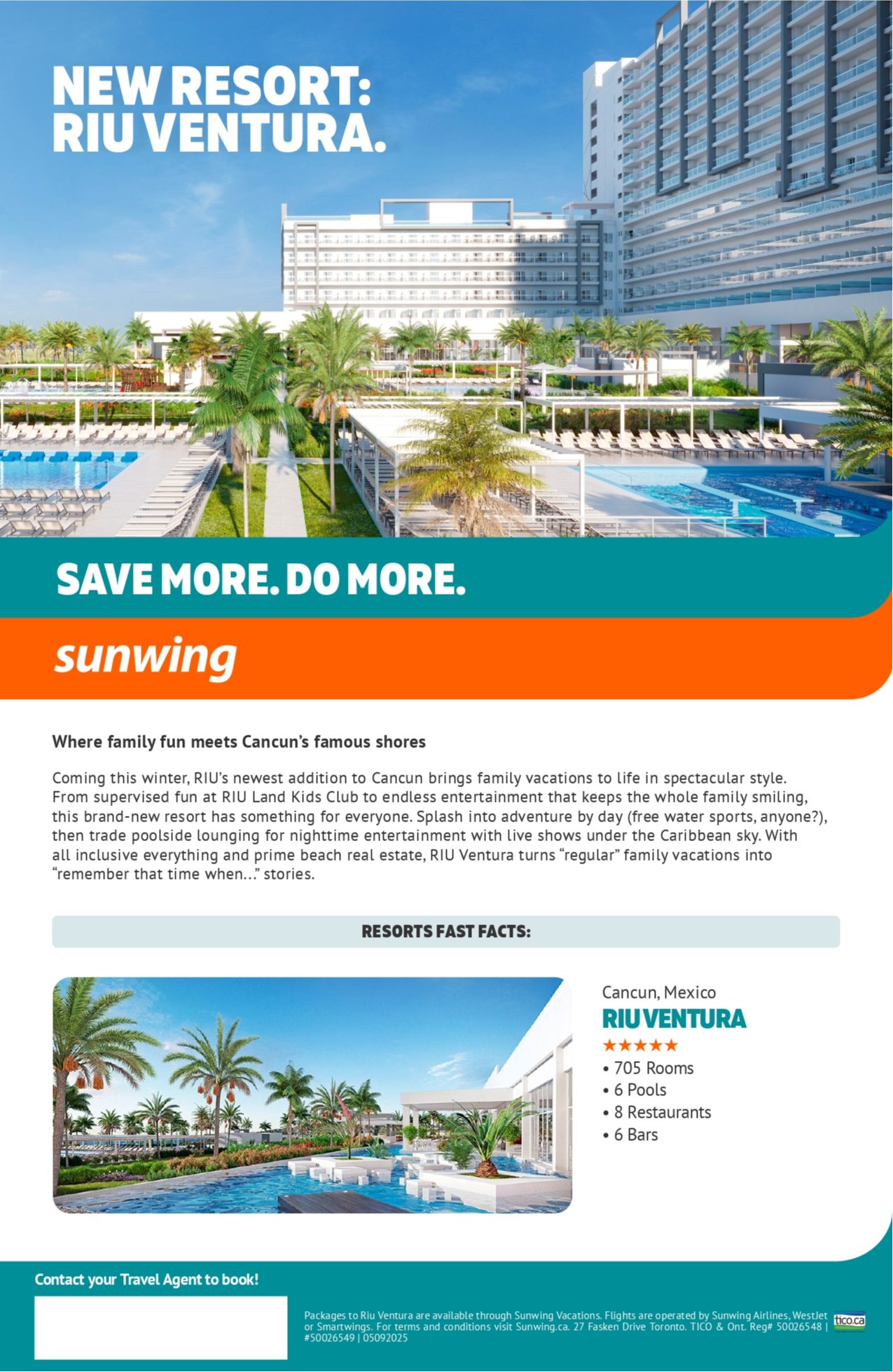 Sunwing Vacations Promotion Save More Do More with Voyages Aqua Terra