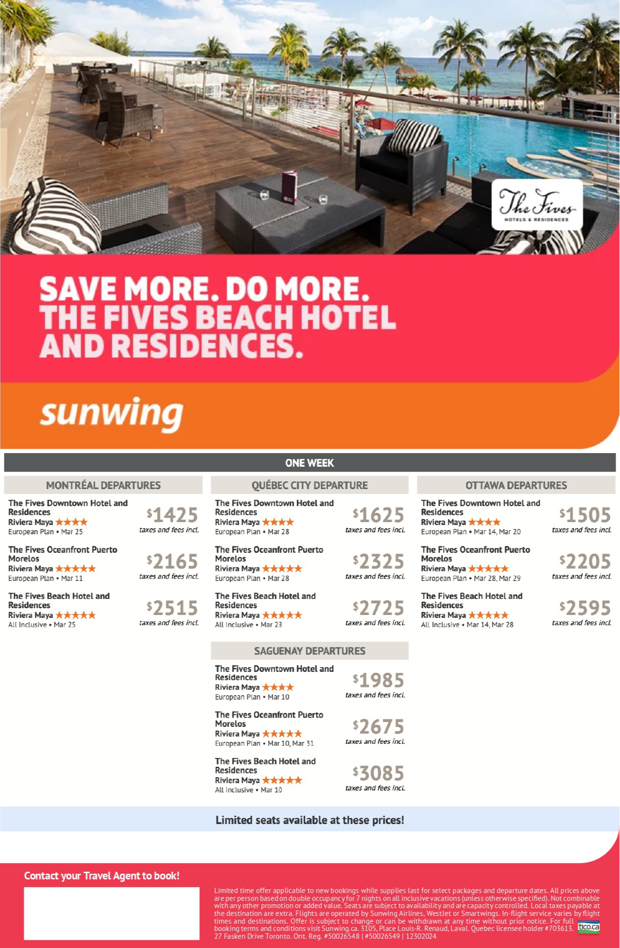 Sunwing Promotions Cancun Save More with Aqua Terra Travel