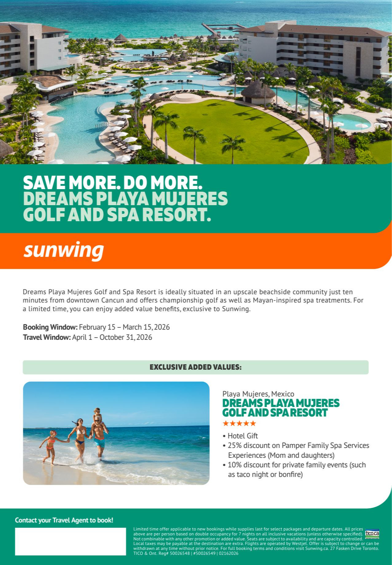 Sunwing Vacations Promotions Dreams Playa Mujeres with Aquaterra Travels Donnacona