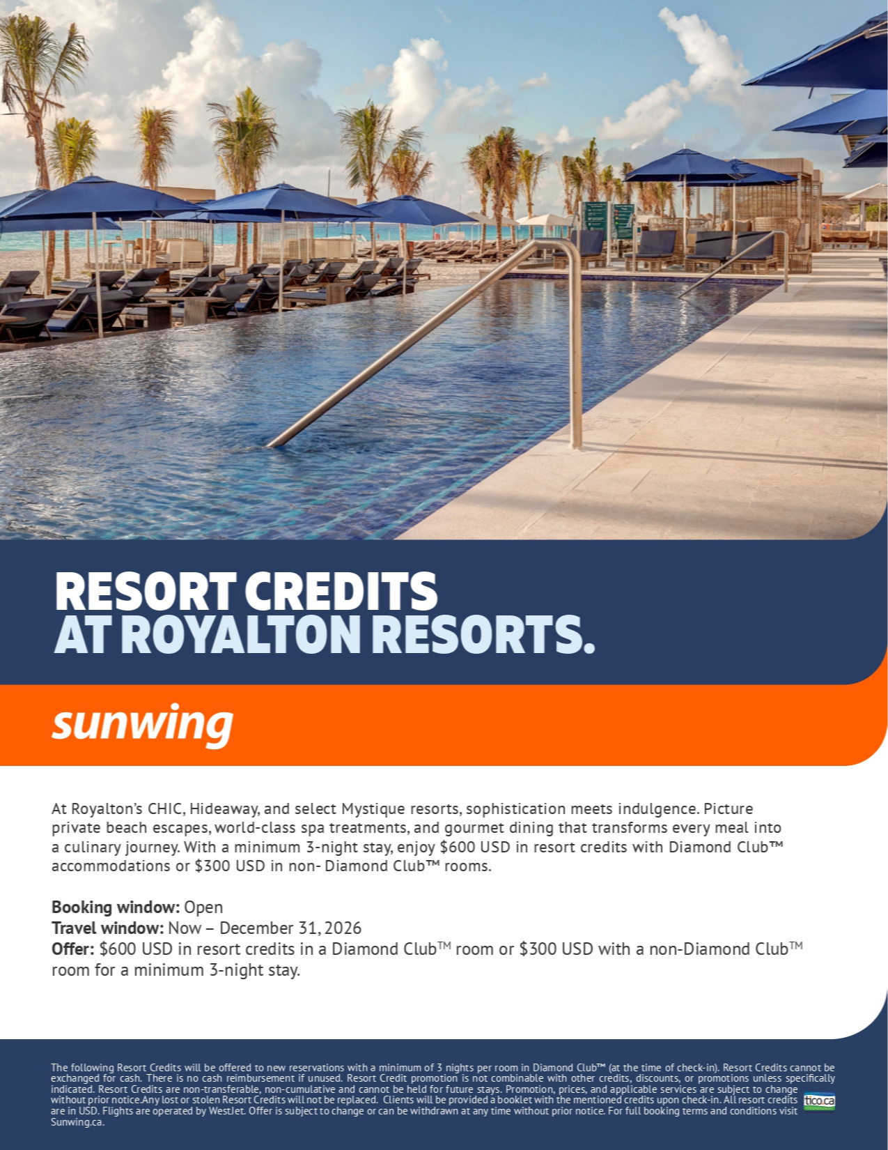 Sunwing Vacations Promotion Resort Credits at Royalton Resorts with Voyages Aqua Terra Sunwing Vacations Promotion Resort Credits at Royalton Resorts with Voyages Aqua Terra