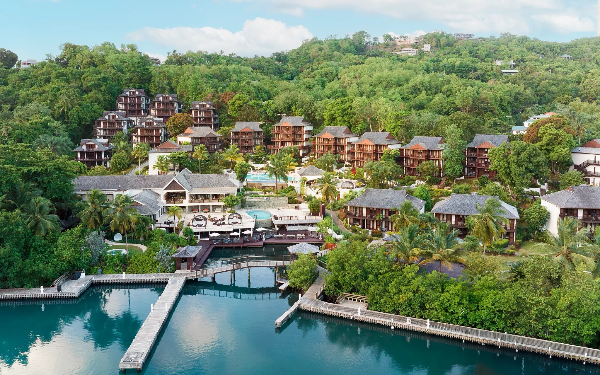 Aerial at Zoetry Marigot Bay Marigot Bay Resort and Marina